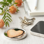 木製ハートキーチェーン キーホルダー (側面)