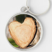 木製ハートキーチェーン キーホルダー (正面)