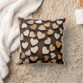 木製ハートベージュラブタイムレスデコカジュアルール クッション (ブランケット)