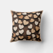 木製ハートベージュラブタイムレスデコカジュアルール クッション (裏面)