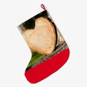 木製ハート大クリスマスストッキング ラージクリスマスストッキング (裏面 (吊り時))