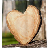 木製ハート シャワーカーテン (正面)