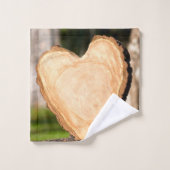 木製ハート バスタオルセット (ウォッシュタオル)