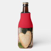 木製ハート ボトルクーラー (ボトル正面)