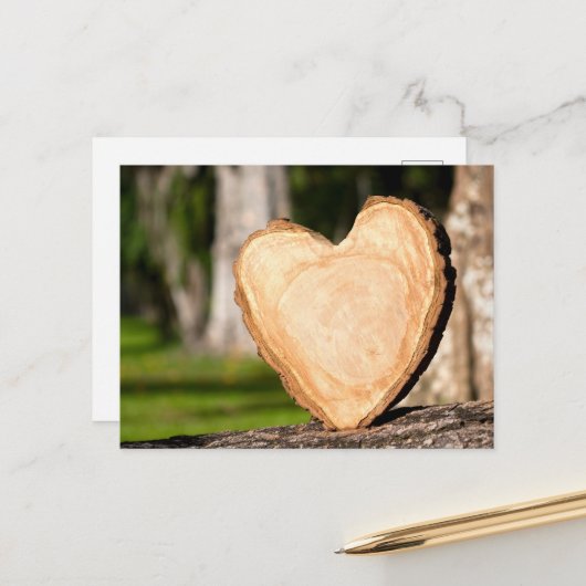 木製ハート ポストカード (正面/裏面インサイチュ)