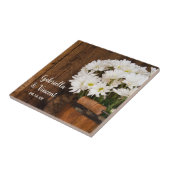 木製バケットホワイトデイジーカントリーバ結婚ンズ タイル (側面)