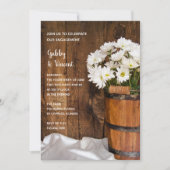 木製バケットホワイトデイジーズバーン婚約パーティ 招待状 (正面)