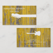 木製バックグランドクールギタモダンー先生音楽 名刺 (正面/裏面)