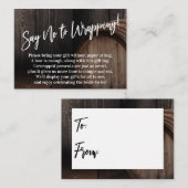 木製バレルカードを包むことにノーと言う エンクロージャーカード (正面/裏面)