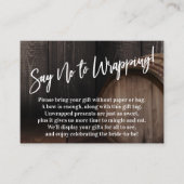 木製バレルカードを包むことにノーと言う エンクロージャーカード (正面)