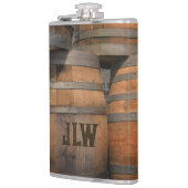 木製バレルケグモノグラムの写真 フラスク (左)