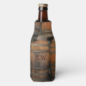 木製バレルケグモノグラムの写真 ボトルクーラー (ボトル正面)