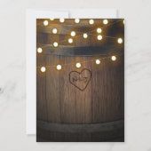 木製バレル彫りハートライト婚約シャワー 招待状 (裏面)