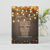 木製バレル紅葉ライト婚約シャワー 招待状 (スタンド正面)