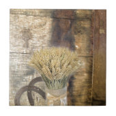 木製バレル西カントリーの馬蹄小麦 タイル (正面)