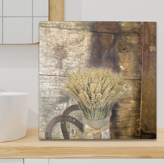 木製バレル西カントリーの馬蹄小麦 タイル