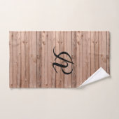 木製パタモダンーン素朴ファームハウスモノグラム バスタオルセット (ハンドタオル)