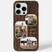 木製パターンに愛を込めた家族写真の引用 Case-Mate iPhoneケース (裏面)
