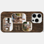 木製パターンに愛を込めた家族写真の引用 Case-Mate iPhoneケース (裏面 (横))