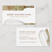 木製パティシエケータリングケーキメーカー ローリングピン 名刺 (正面/裏面)