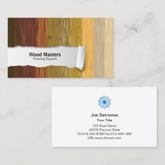 木製パネルのカスタマイズ可能なフローリング名刺 名刺 (正面/裏面)