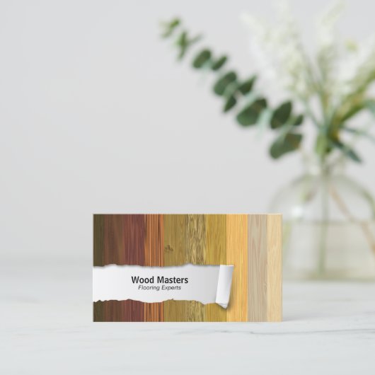 木製パネルのカスタマイズ可能なフローリング名刺 名刺 (スタンド正面)