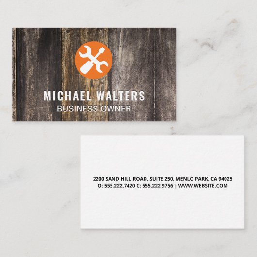 木製パネル |ハードウェア修正ツール 名刺 (正面/裏面)