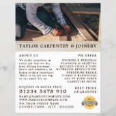 木製パネル、大工、大工広告の チラシ (正面)