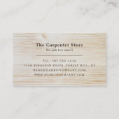 木製パネル、木工、木工職人 名刺 (裏面)