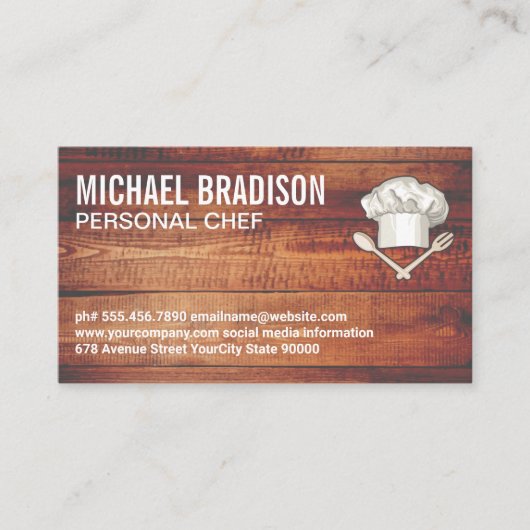 木製パネル | Chef Hatツール 名刺 (正面)