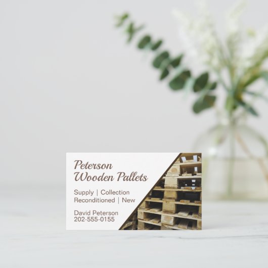 木製パレット 名刺 (スタンド正面)