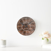 木製パレッ素朴ト白ローマ数字ファミリ ラウンド壁時計 (ホーム)