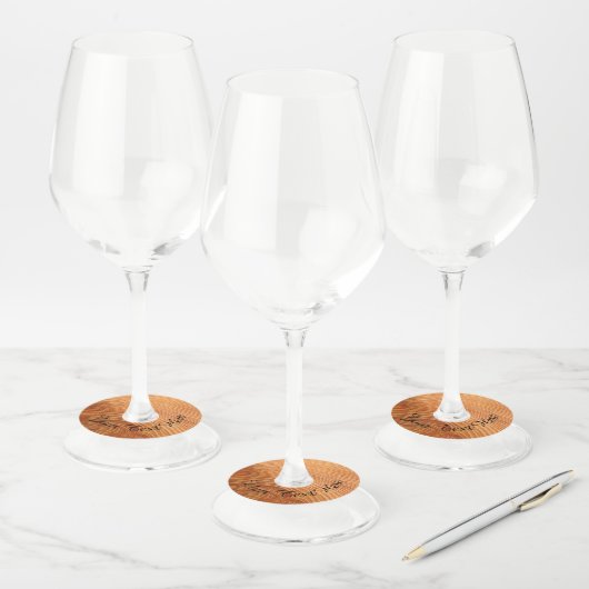 木製パーソナライズされたエフェクトワイングラスラベル ワイングラスタグ (セット)