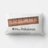 木製パーソナライズされた定規先生教育学校 ランバークッション (正面)