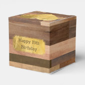 木製パーソナライズされた木材プランク金ゴールドアクセント フェイバーボックス (裏面サイド)