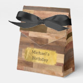 木製パーソナライズされた木材プランク金ゴールドアクセントFav フェイバーボックス (正面サイド)