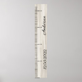 木製パーソナライズされた男の赤ちゃん成長図 ポスター