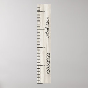 木製パーソナライズされた男の赤ちゃん成長図 ポスター