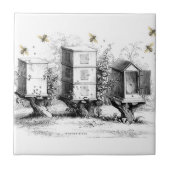 木製ビーハイブビーキープブラックベージュ | タイル (正面)