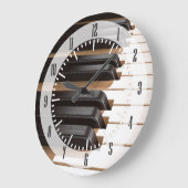 木製ピアノ鍵2 ラージ壁時計 (傾斜)