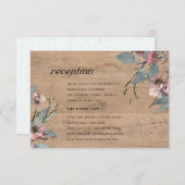 木製ピンクユーカリフローラ結婚披露宴 エンクロージャーカード (正面/裏面)