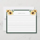木製ピ転がン&ウィスクイエローサンフラワーレシピ ノートカード (裏面)