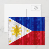 木製フィリピン国旗 ポストカード (正面/裏面)