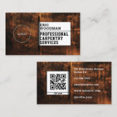 木製フェイクのテクスチャポケット 名刺 (正面/裏面)