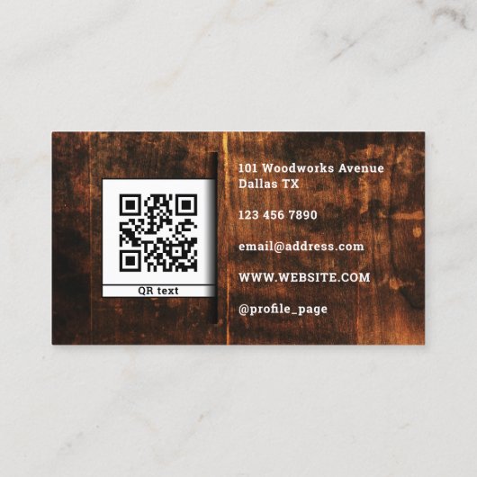 木製フェイクのテクスチャポケット 名刺 (裏面)