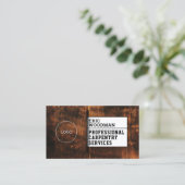 木製フェイクのテクスチャポケット 名刺 (スタンド正面)