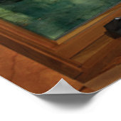 木製フェイクの弓の窓の幻想 – 湖の沈静 ポスター (角)