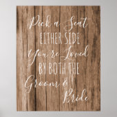 木製フェイクシートの両側のサインを結婚選択 ポスター (正面)
