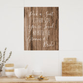 木製フェイクシートの両側のサインを結婚選択 ポスター (キッチン)