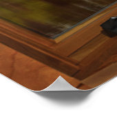 木製フェイク弓ウィンドウ幻想 – マウンテンシーン ポスター (角)